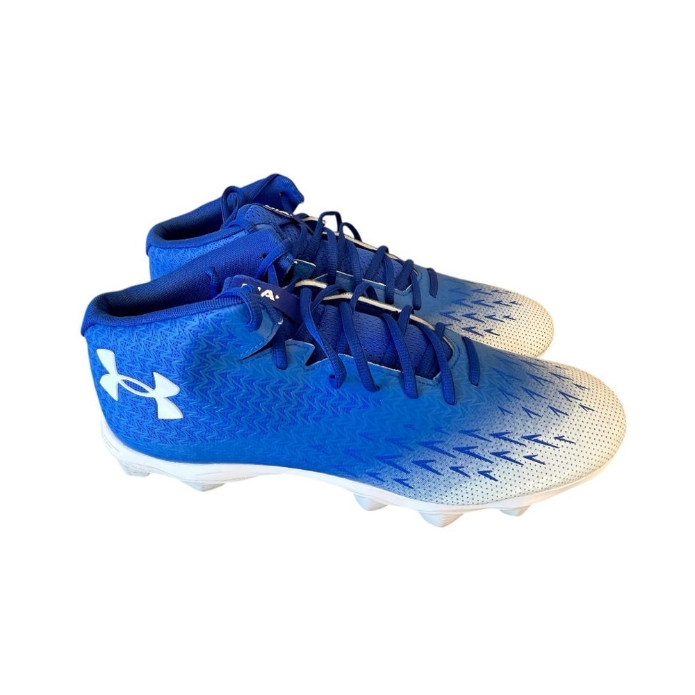 Men's UA Size 16 Spotlight Franchise 4 RM Football Cleats Blue White NIB